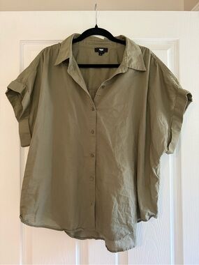 DKNY Olive Green Button-Up Shirt